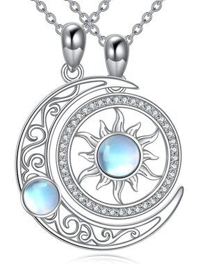 Matching Couples Necklaces Set | 925 Sterling Silver Cross & Yin Yang Pendants